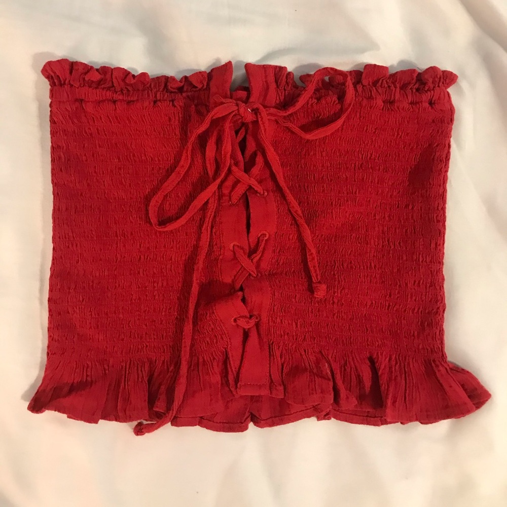 Red AE crop top